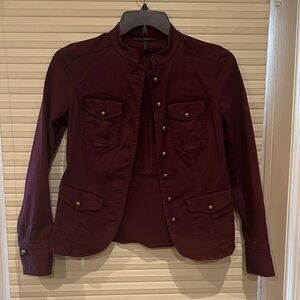 White House Black Market Deep Burgundy Utility Jacket